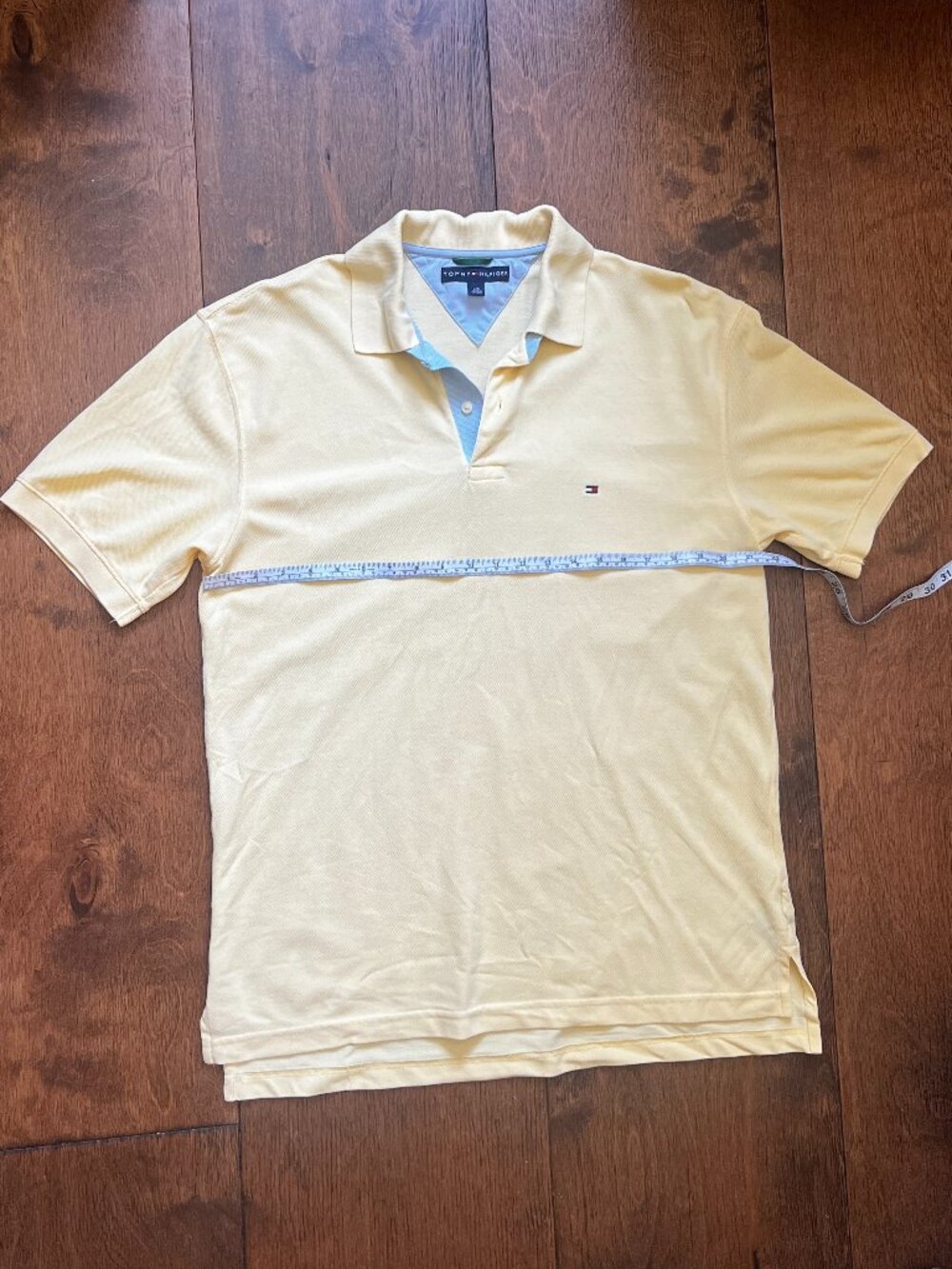 Tommy Hilfiger Men’s Yellow Short Sleeve Polo Shirt Classic Logo Size L